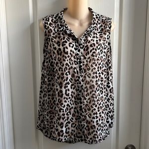 H&M Animal Print Sleeveless Hi/Lo Top-10